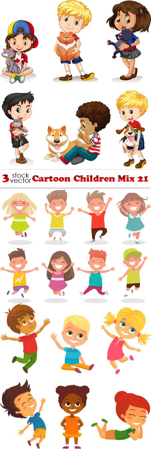 Vectors - Cartoon Children Mix 21