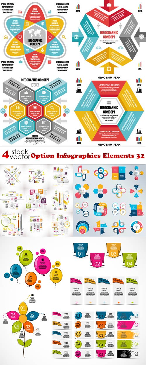 Vectors - Option Infographics Elements 32