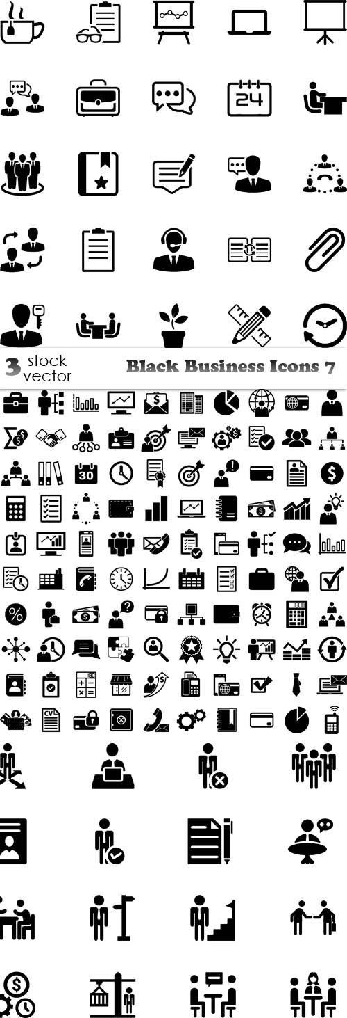Vectors - Black Business Icons 7