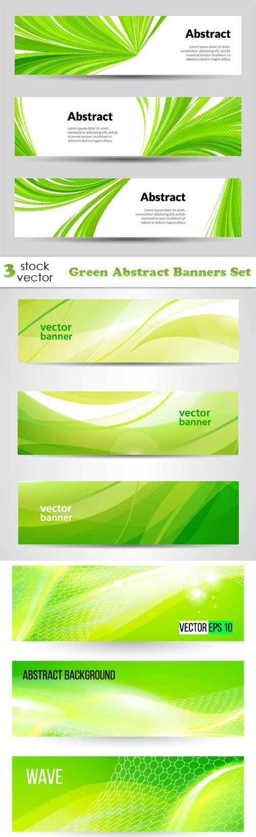 Vectors - Green Abstract Banners Set