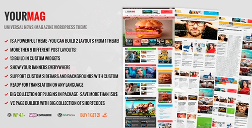 ThemeForest - YourMag v1.6.1 - Universal WordPress News/Magazine Theme - 9523252
