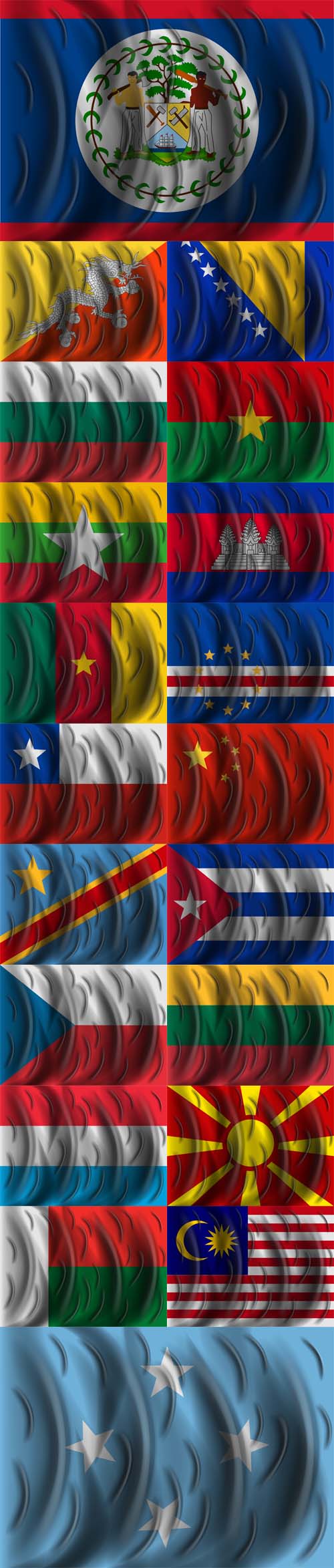 Vector Different Countries Wind Flags