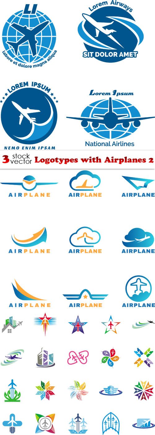Vectors - Logotypes with Airplanes 2