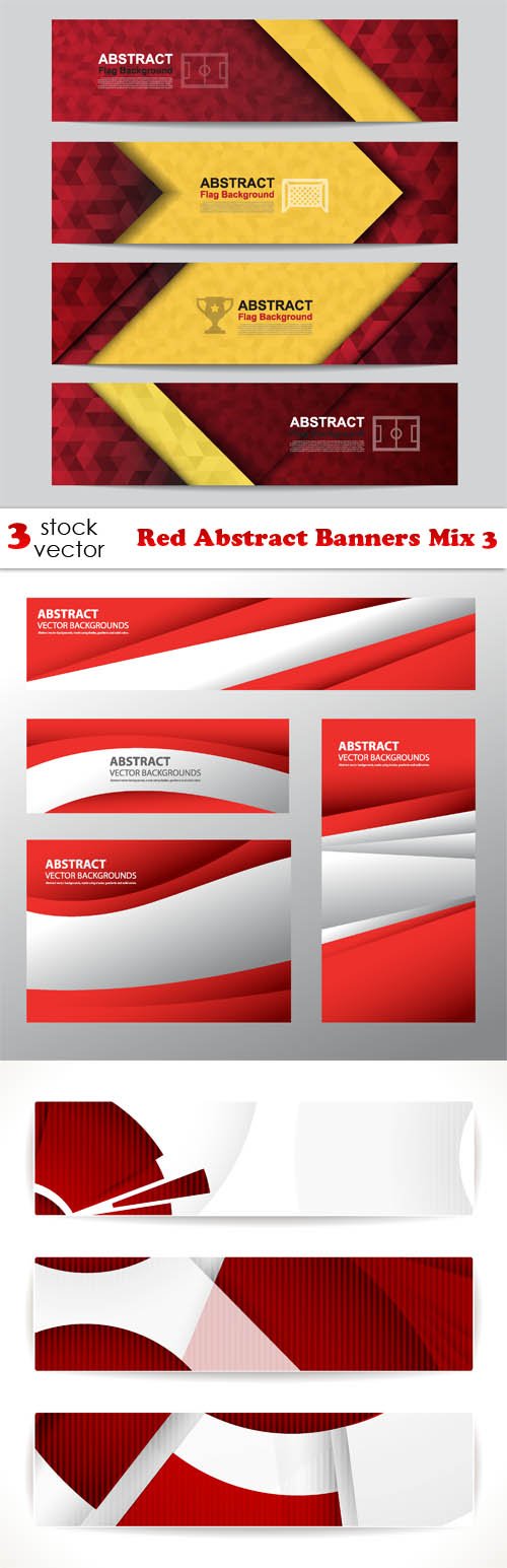 Vectors - Red Abstract Banners Mix 3