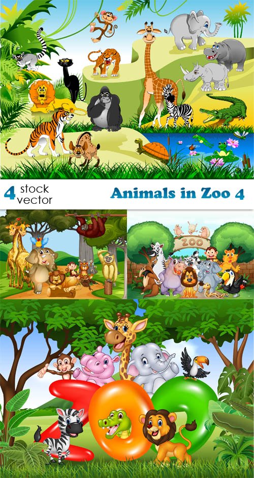 Vectors - Animals in Zoo 4