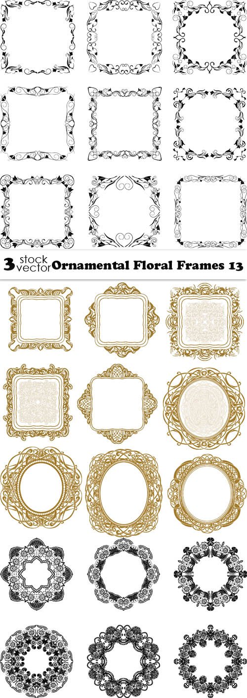 Vectors - Ornamental Floral Frames 13