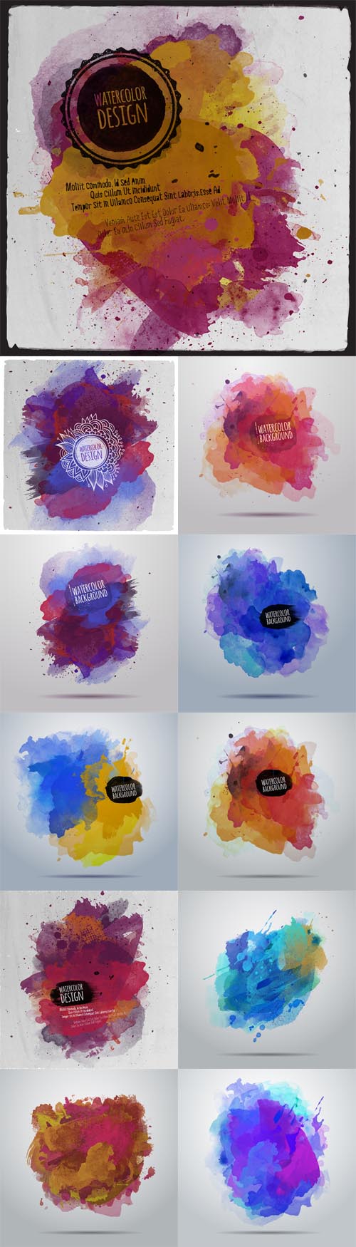 Vector Watercolor Paint Abstract Background