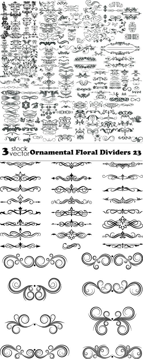 Vectors - Ornamental Floral Dividers 23