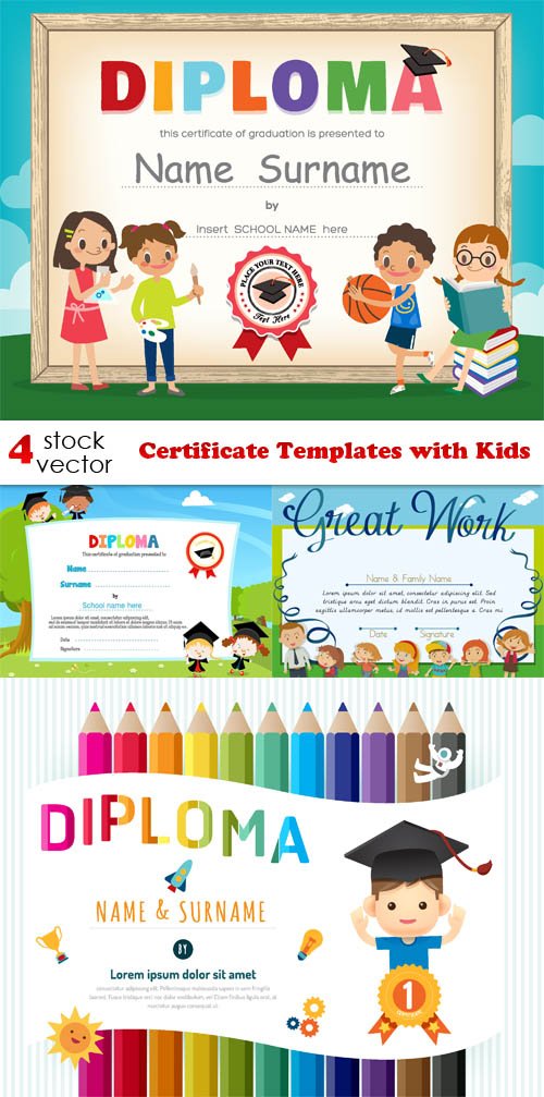 Vectors - Certificate Templates with Kids