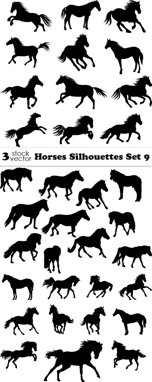 Vectors - Horses Silhouettes Set 9