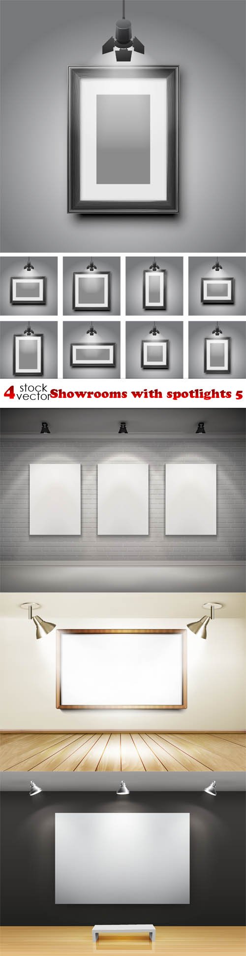 Vectors - Showrooms with spotlights 5