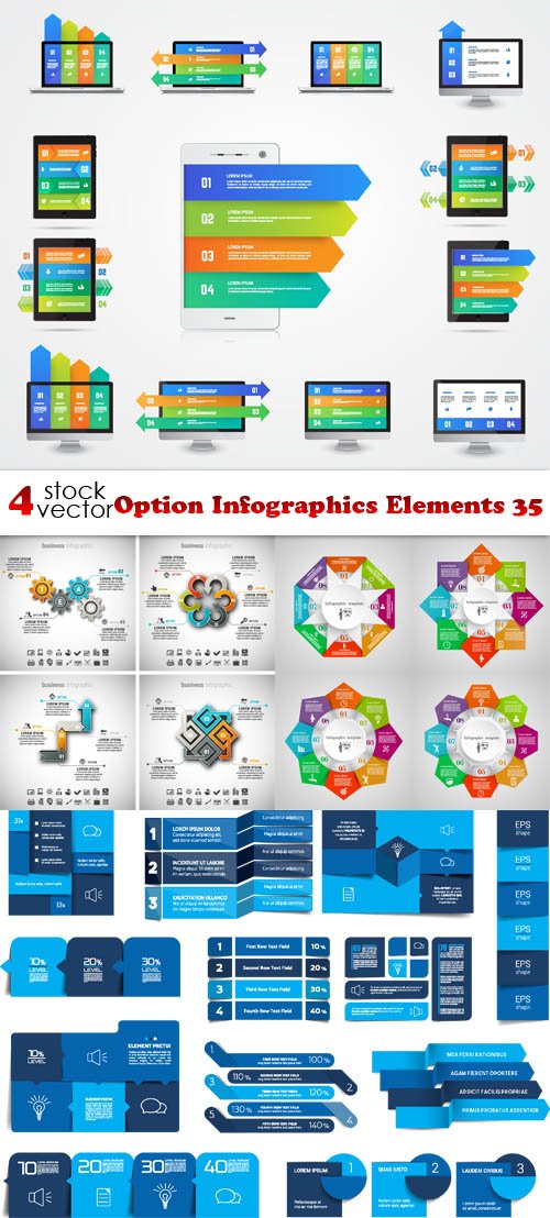 Vectors - Option Infographics Elements 35