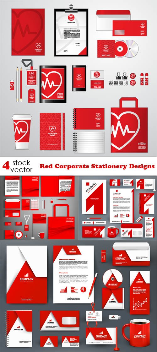 Vectors - Red Corporate Stationery Designs