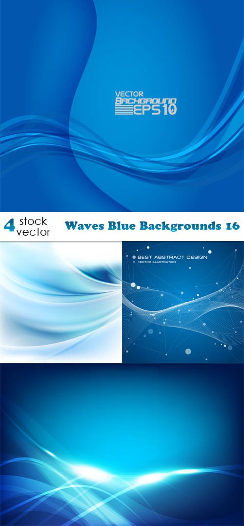 Vectors - Waves Blue Backgrounds 16
