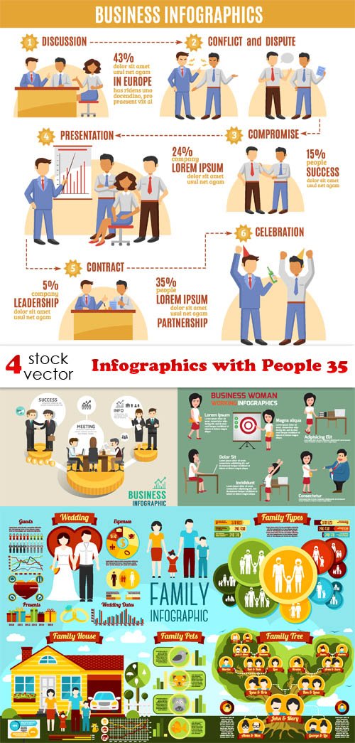 Vectors - Infographics with People 35