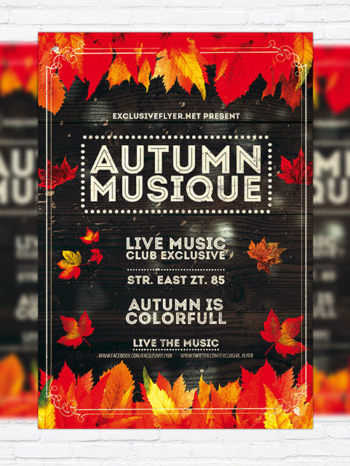 Flyer Template - Autumn Musique + Facebook Cover