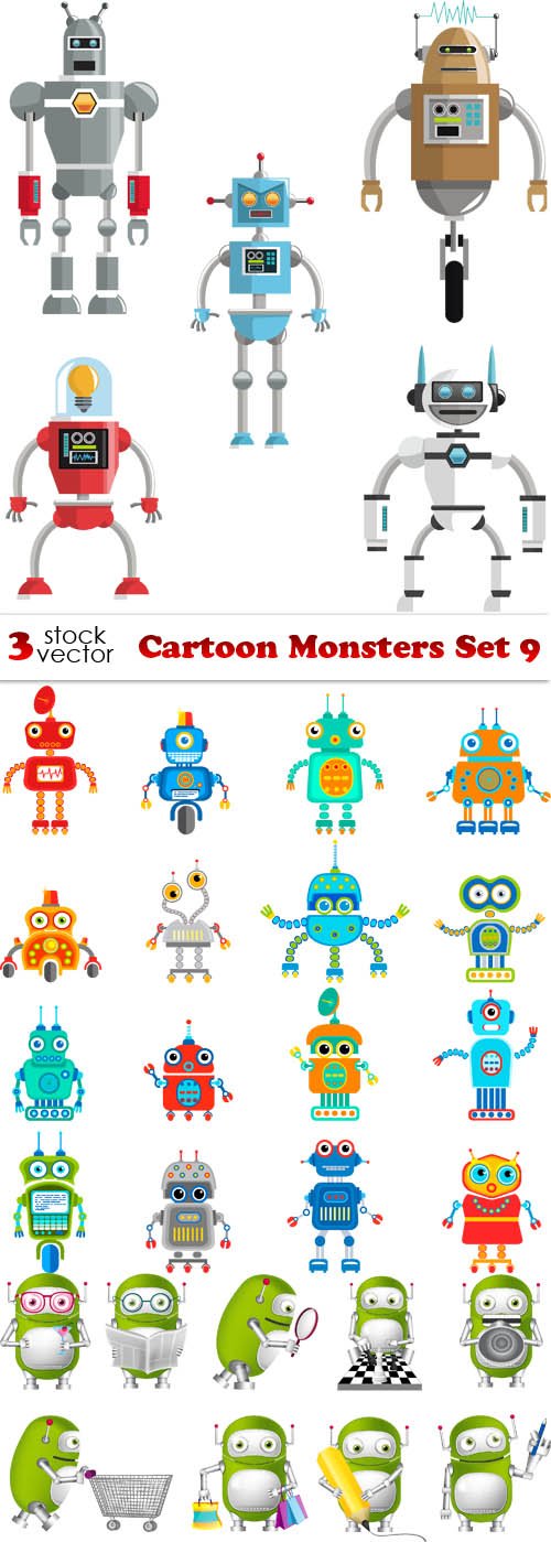 Vectors - Cartoon Monsters Set 9