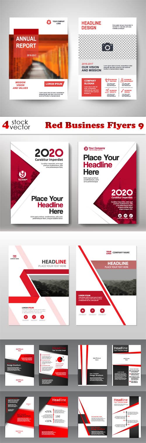 Vectors - Red Business Flyers 9