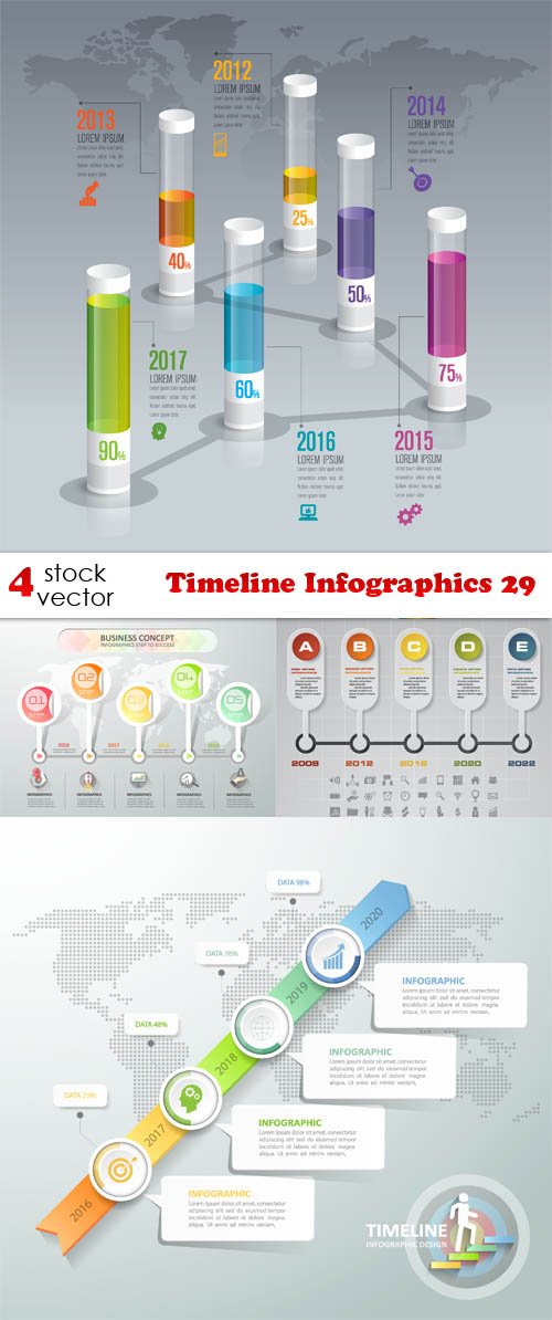 Vectors - Timeline Infographics 29