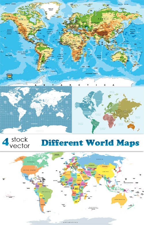 Vectors - Different World Maps