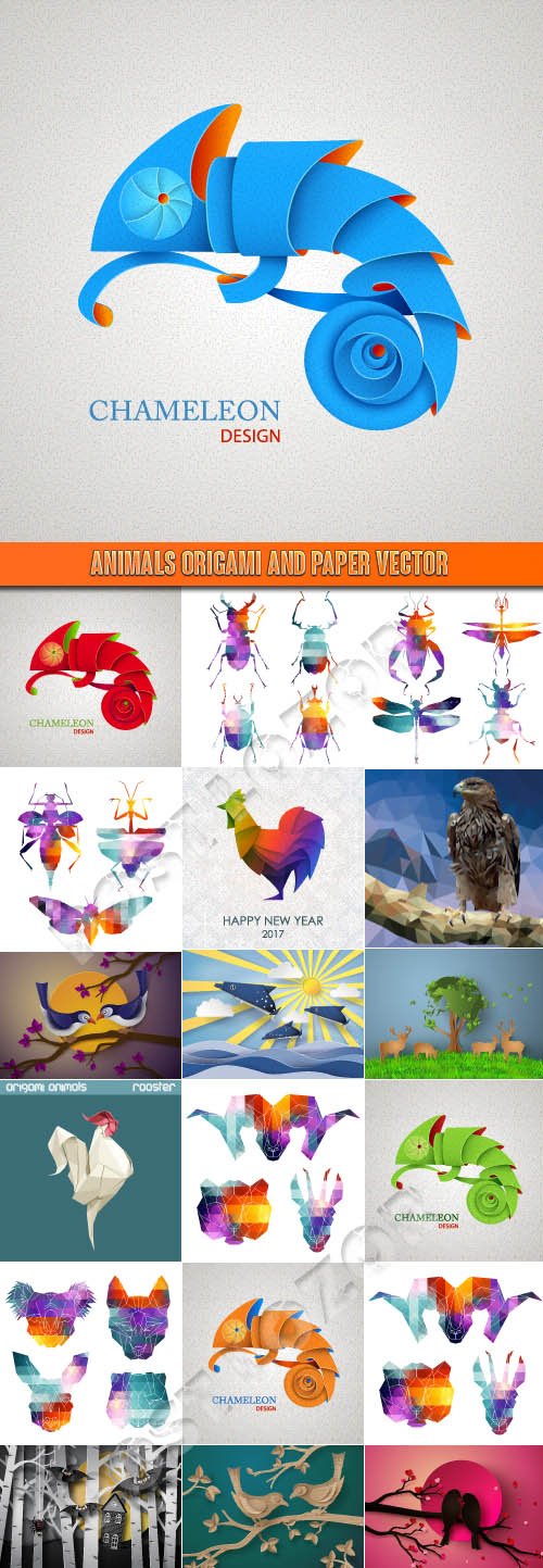 Animals Origami And Paper Vector