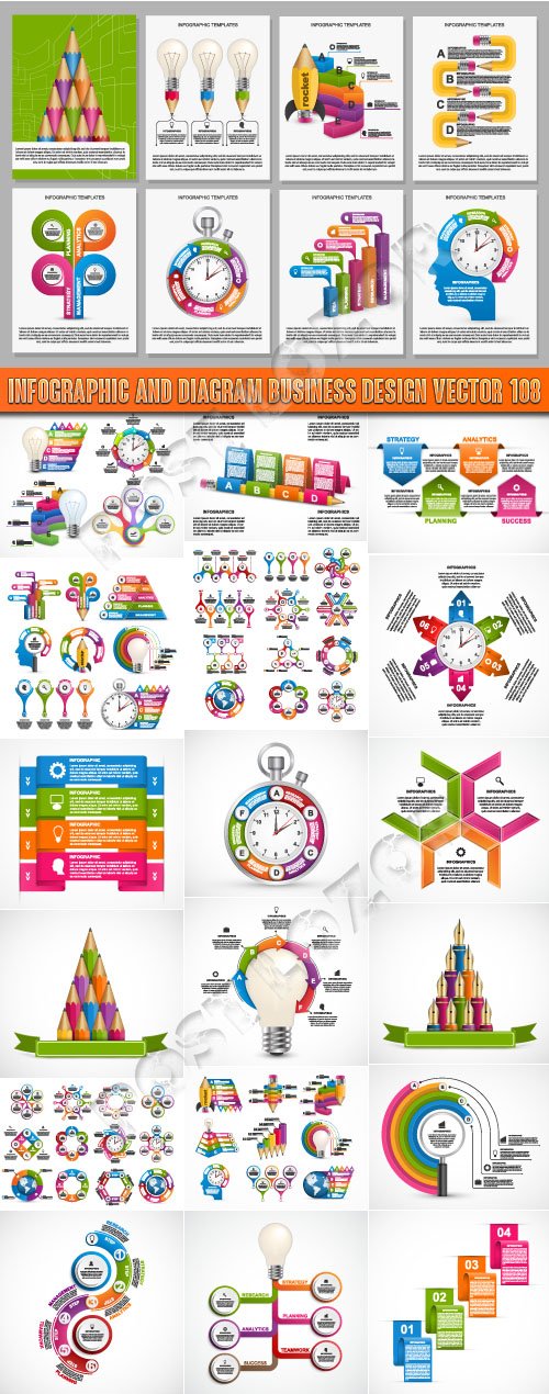 Infographic And Diagram Business Design Vector 108