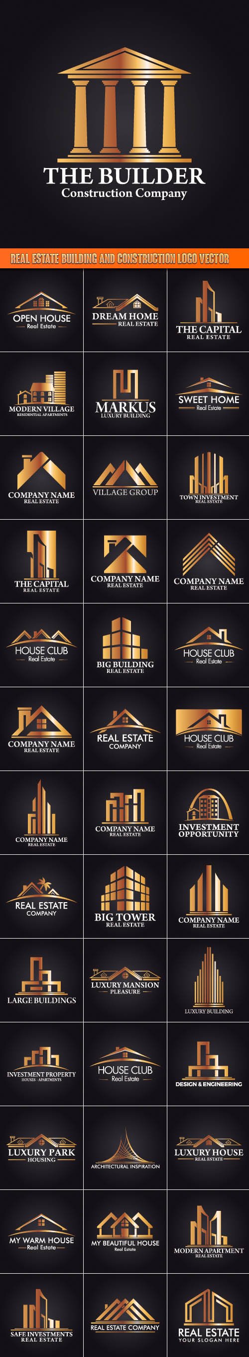 Real Estate Building and Construction Logo Vector