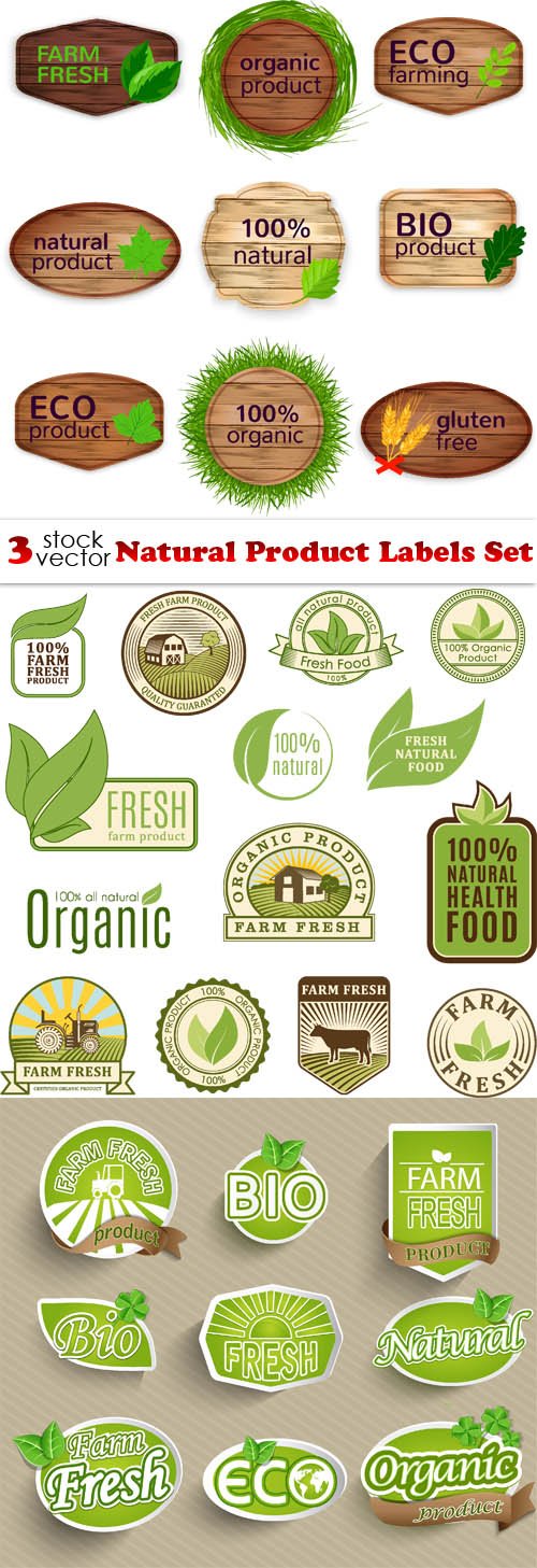 Vectors - Natural Product Labels Set
