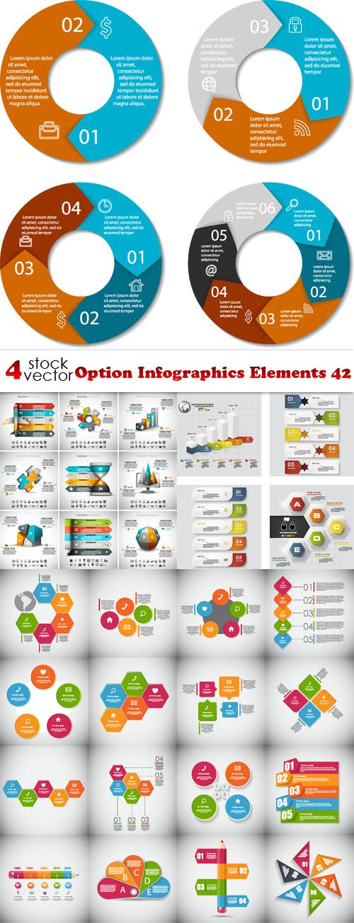 Vectors - Option Infographics Elements 42