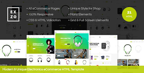 ThemeForest - Exzo v1.0 - Modern & Unique Electronics eCommerce HTML Template - 17424884