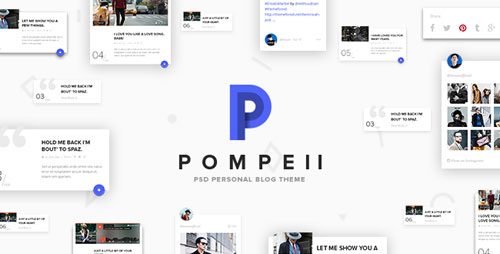 POMPEII | Material Personal Blog PSD Template 15700738