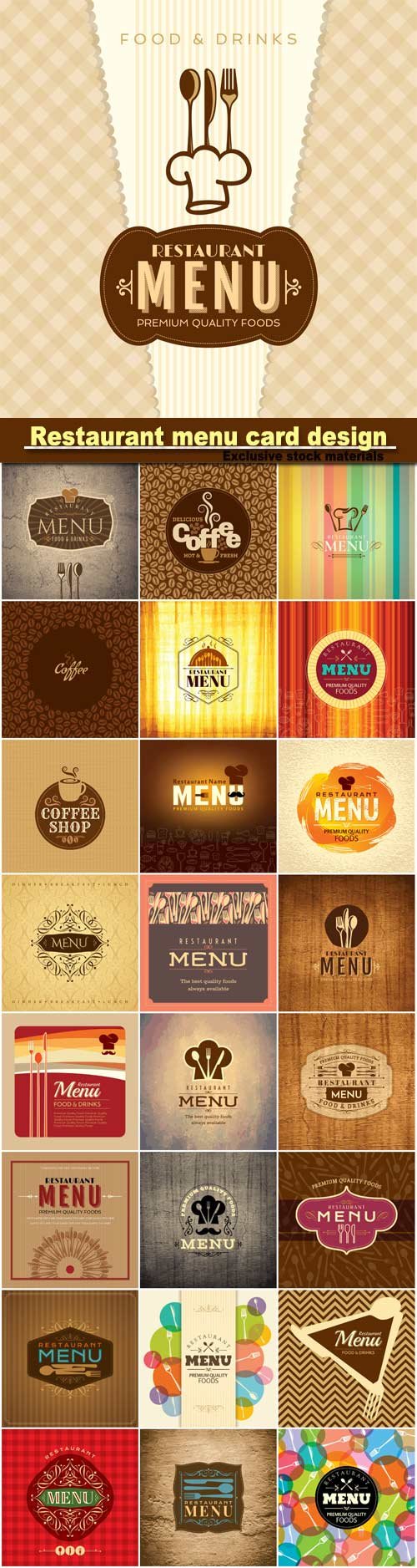 Restaurant menu card design