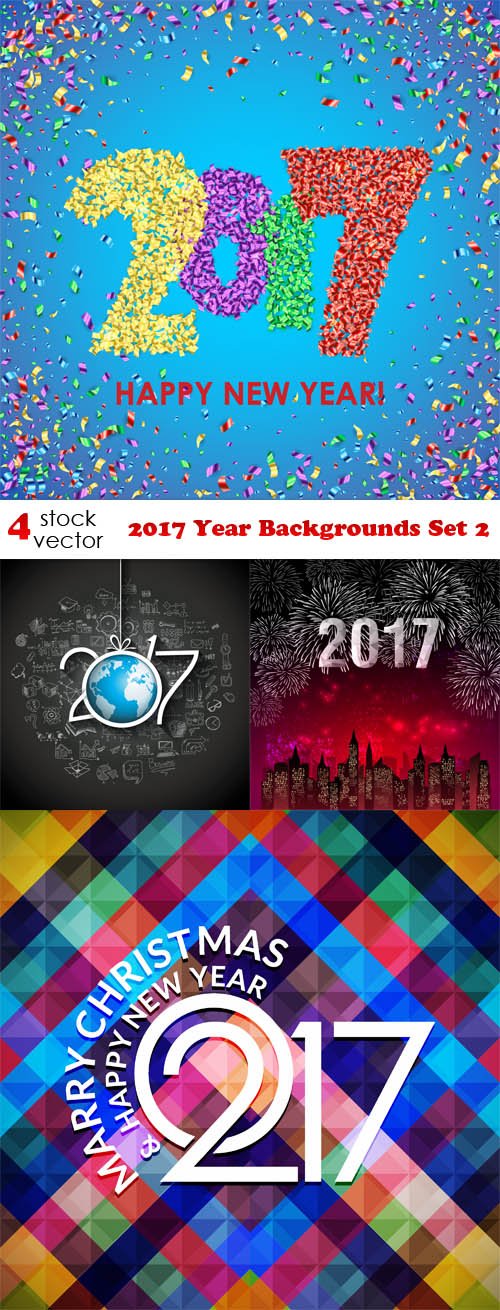 Vectors - 2017 Year Backgrounds Set 2