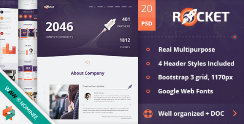 Rocket - Creative Multipurpose PSD Template 9895951