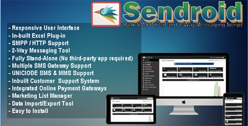CodeCanyon - Sendroid v5.0 - Bulk SMS Portal, Marketing & 2-Way Messaging Script with Mobile App - 14657225