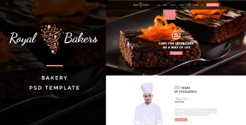 Royal Bakers - Cakery PSD Template 15986015