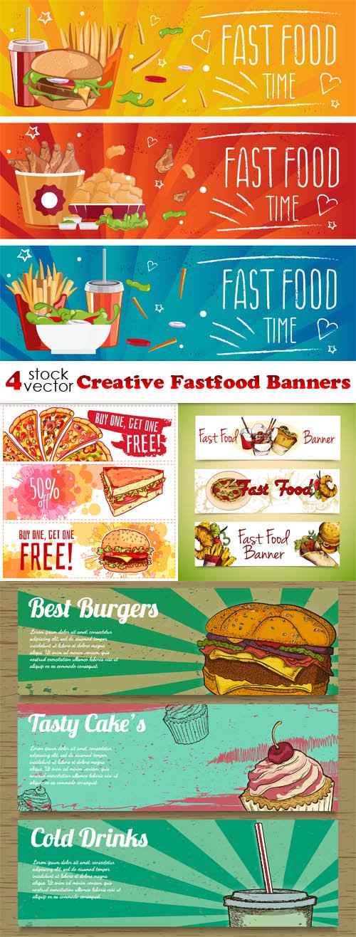 Vectors - Creative Fastfood Banners