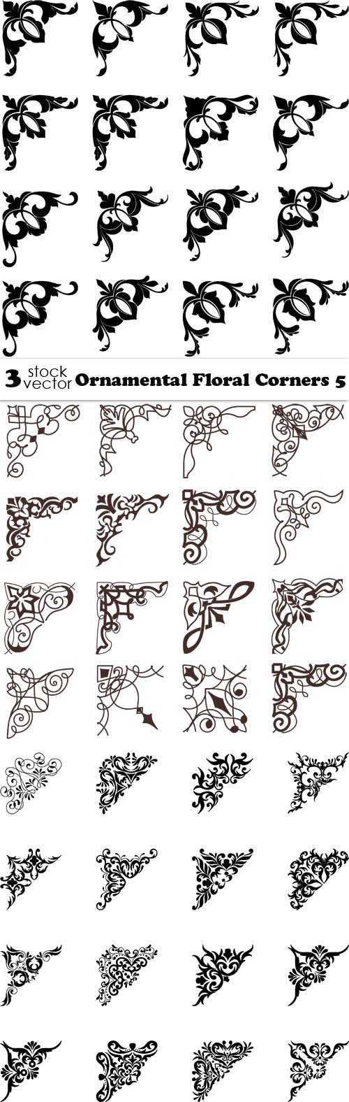 Vectors - Ornamental Floral Corners 5