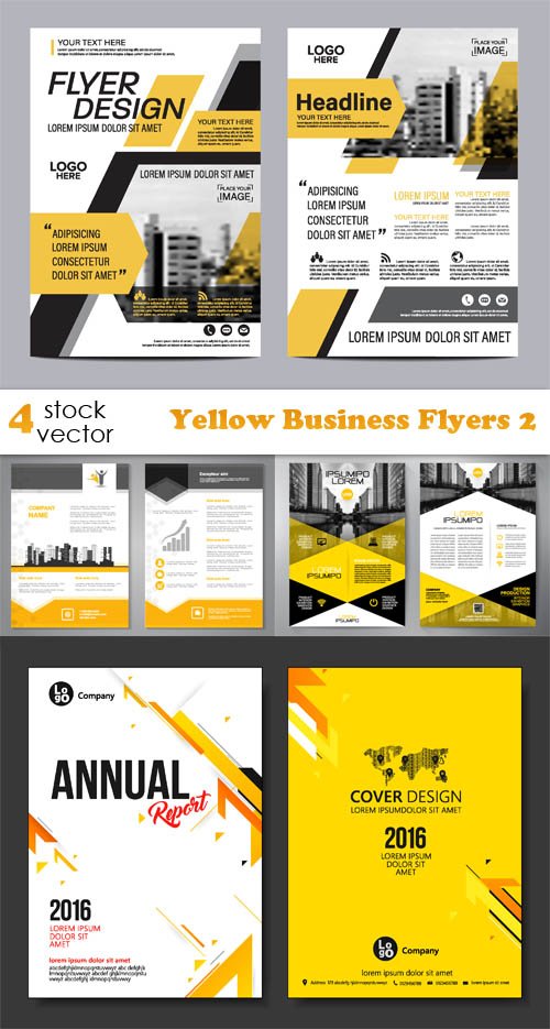 Vectors - Yellow Business Flyers 2