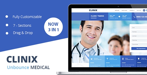 ThemeForest - CLINIX - Medical Unbounce Landing Page (Update: 12 May 15) - 10955210