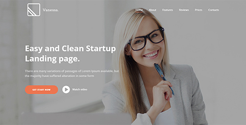 ThemeForest - Vanessa v1.0 - Easy Startup Unbounce Landing Page - 15877688