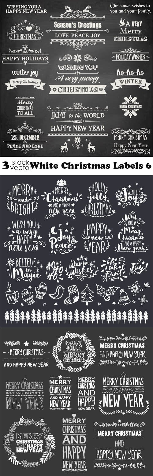 Vectors - White Christmas Labels 6
