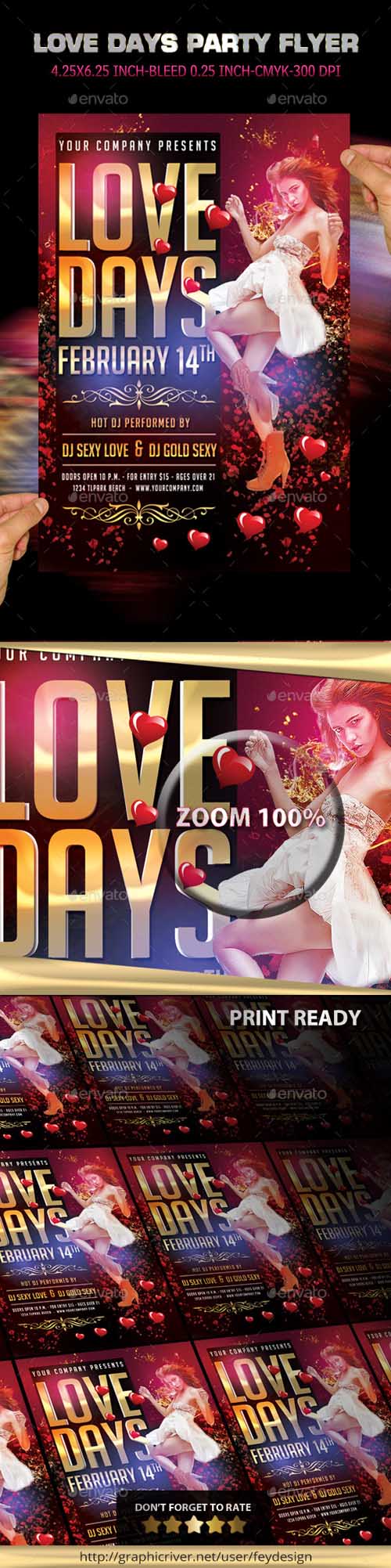 GraphicRiver - Love Days Valentine Flyer 9982689