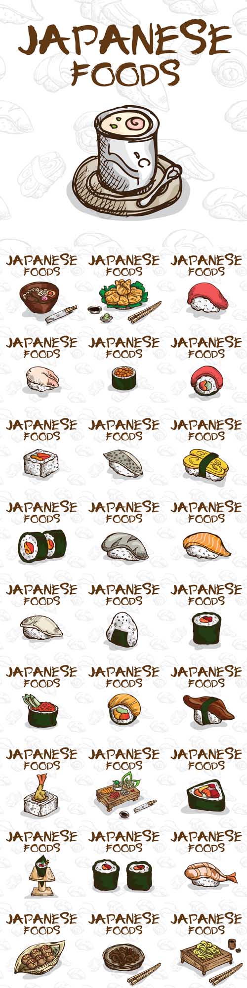 Vector Japan Food Drawing Graphic Design Objects
