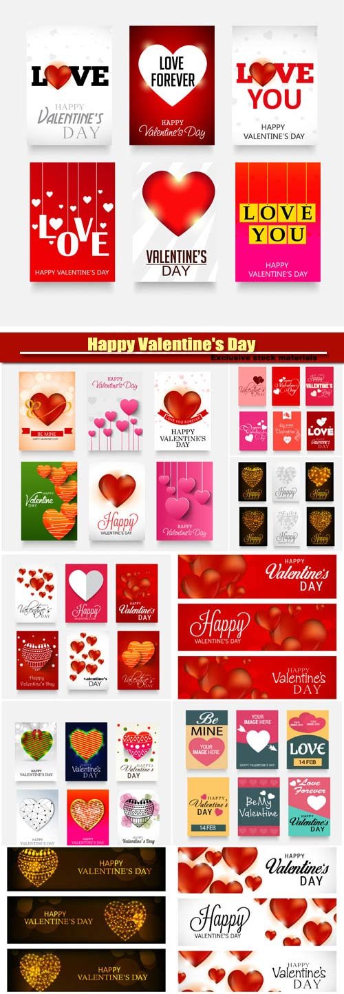 Happy Valentine's Day Vector Hearts