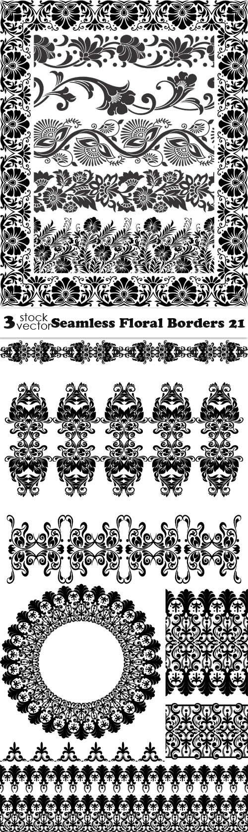 Vectors - Seamless Floral Borders 21