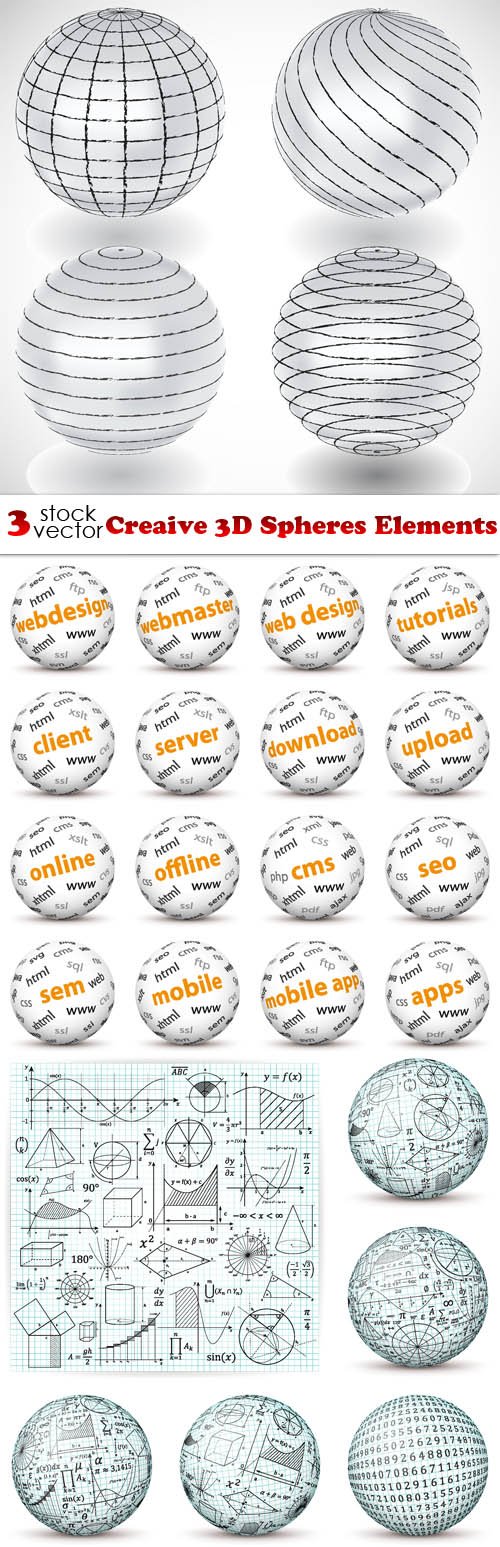 Vectors - Creative 3D Spheres Elements
