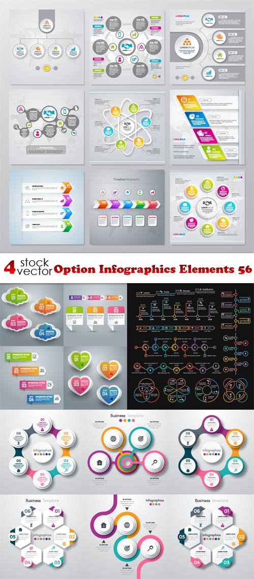 Vectors - Option Infographics Elements 56