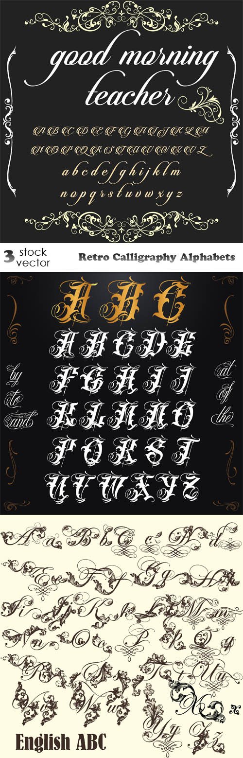 Vectors - Retro Calligraphy Alphabets