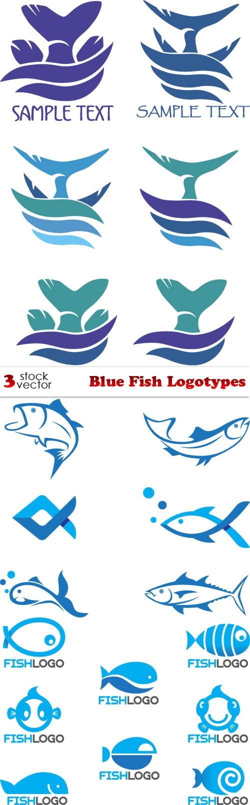 Vectors - Blue Fish Logotypes